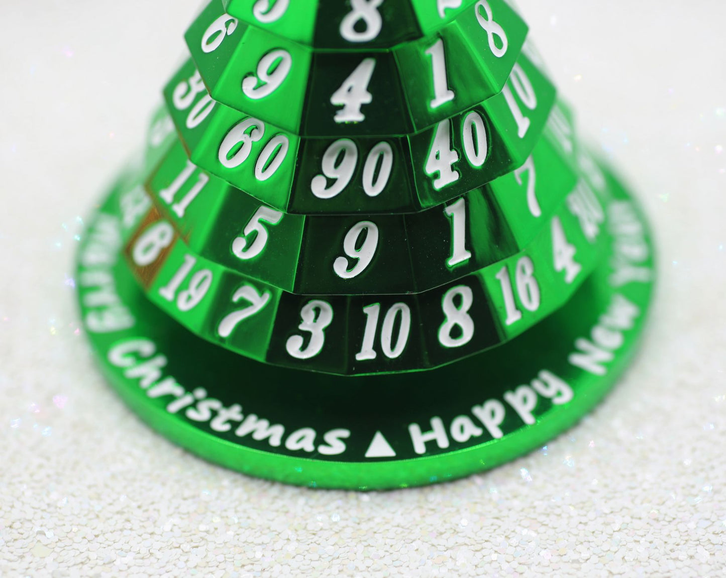 Metal Christmas Tree 7 Dice Set-Christmas Green