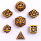 Ancient Gold with white Diamond Gems Dragon's Eye Hollow Metal Dice set