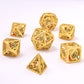 Matt Gold Hollow Dragon Dice Set Filled with Gems