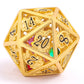 Matt Gold Hollow Dragon Dice Set Filled with Gems