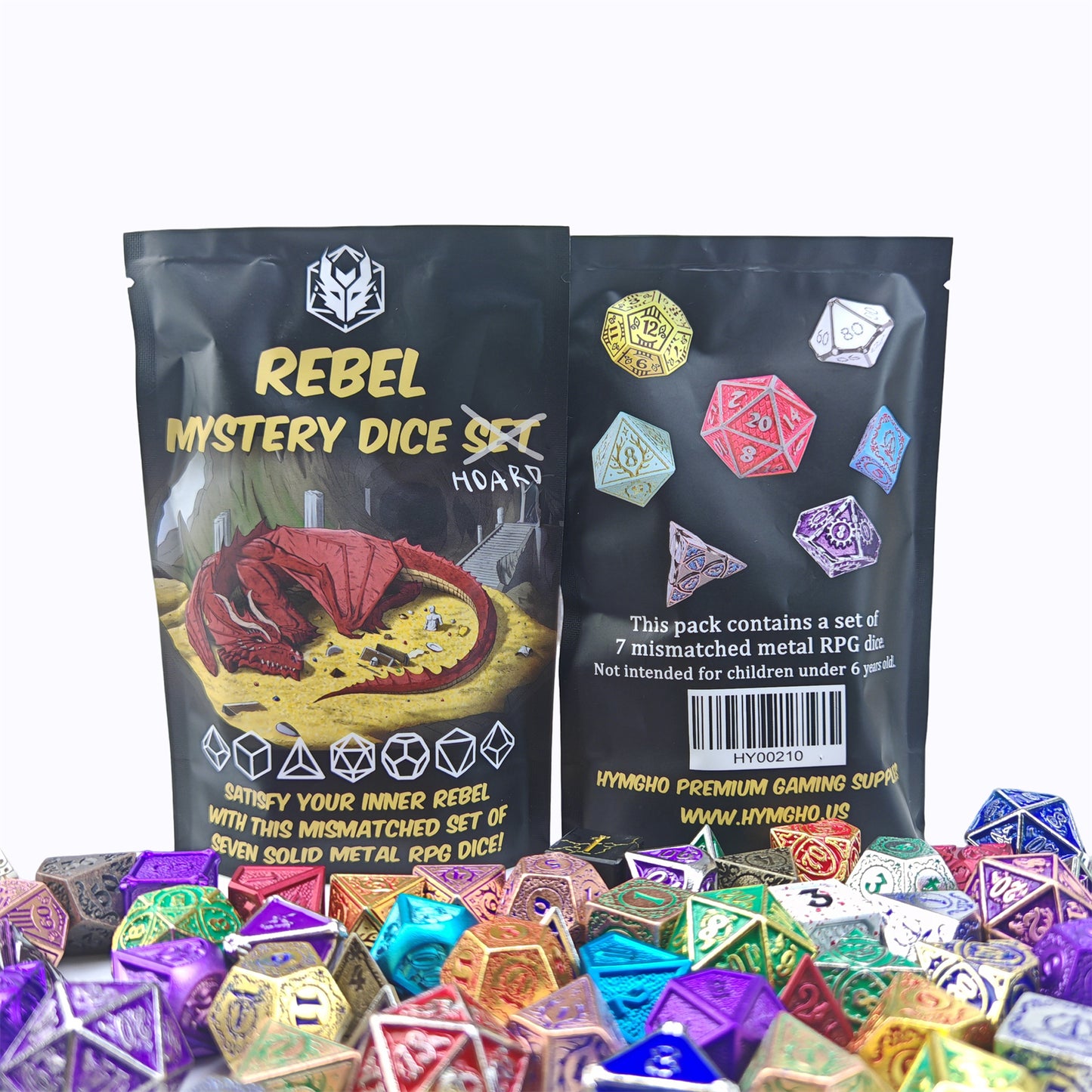 Mystery Pack Full Set Non-matching Solid Metal Dice - HYMGHO Dice 