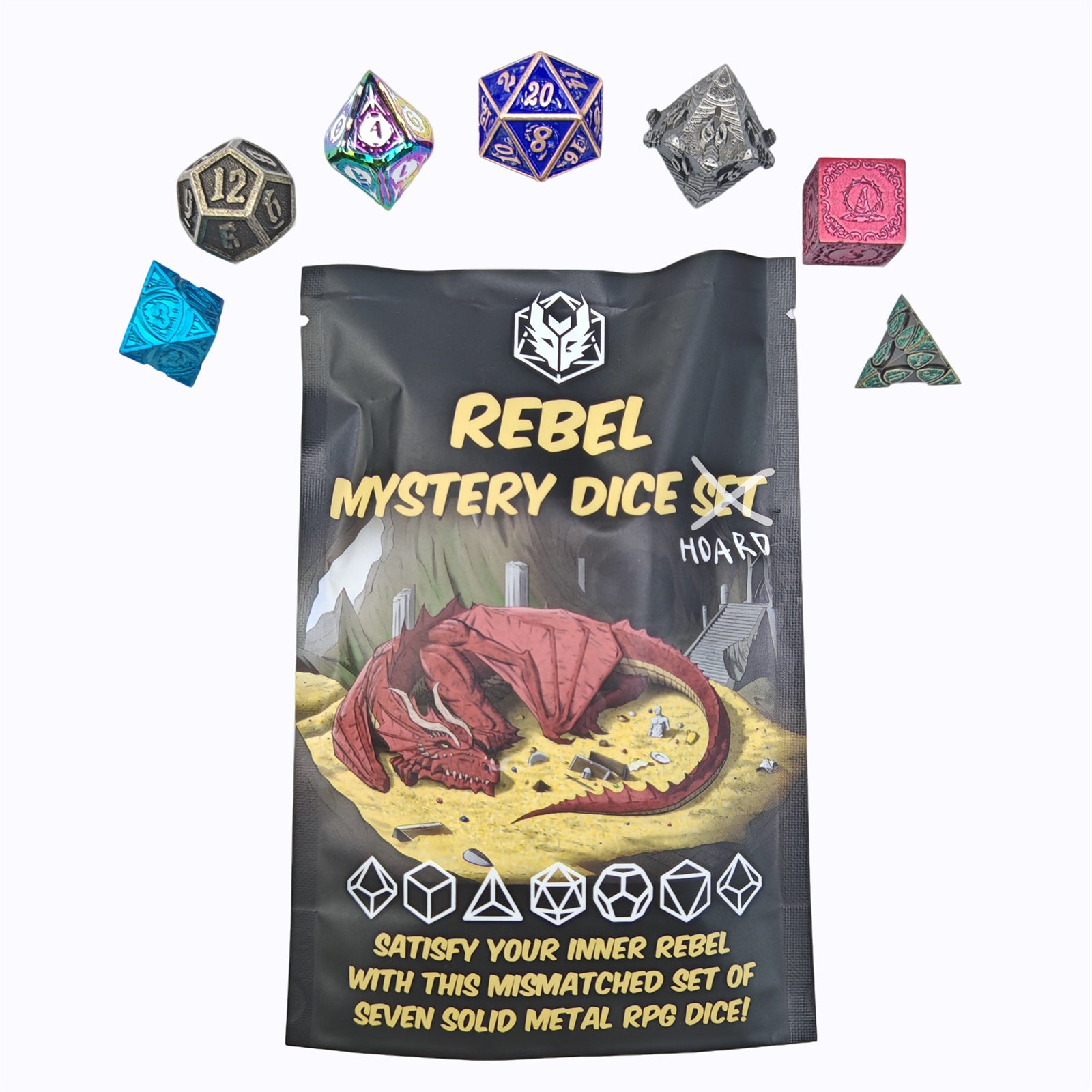 Mystery Pack Full Set Non-matching Solid Metal Dice - HYMGHO Dice 