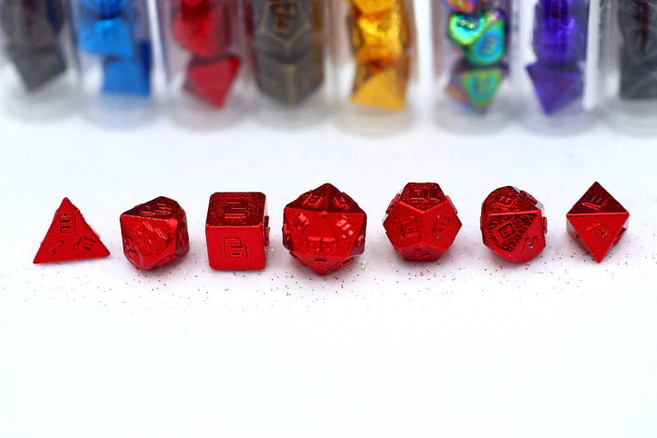 10MM Mini Metal RPG Dice Set- Red