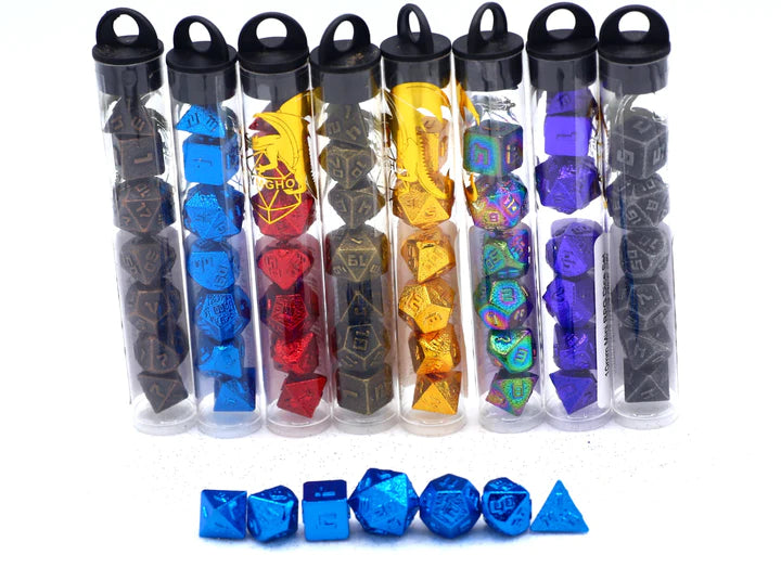 10MM Mini Metal RPG Dice Set- Blue