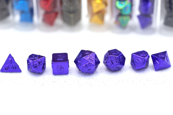 10MM Mini Metal RPG Dice Set- Purple