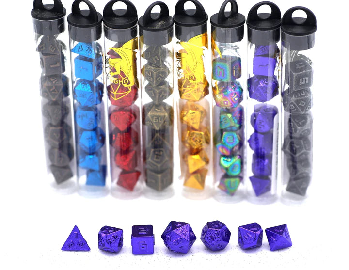 10MM Mini Metal RPG Dice Set- Purple