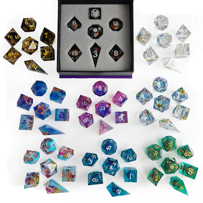 Mystery Full Matching Set of 7 Sharp Edge Resin Dice Set