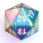 Barbarian 35mm Solid Metal Single D20 Spin Down - Chromatic Rainbow
