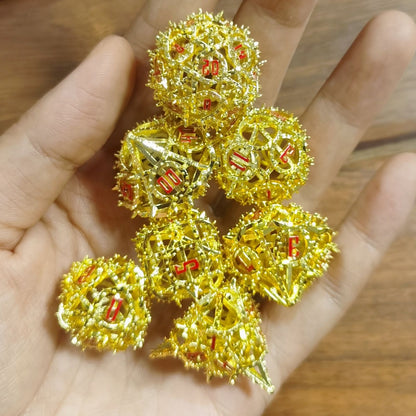 Demon Cage Hollow Dice Set-Gold