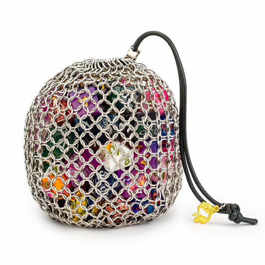 Hero's Chainmail Dice Bag-Silver