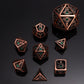 Hollow 10mm mini Dragon's Eye dice set-Ancient Copper with Green Gems