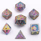 Mini Behemoth Metal RPG Dice Set-Brushed Rainbow