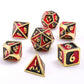 Mini Behemoth Metal RPG Dice Set-Gold w/Ruby&Black