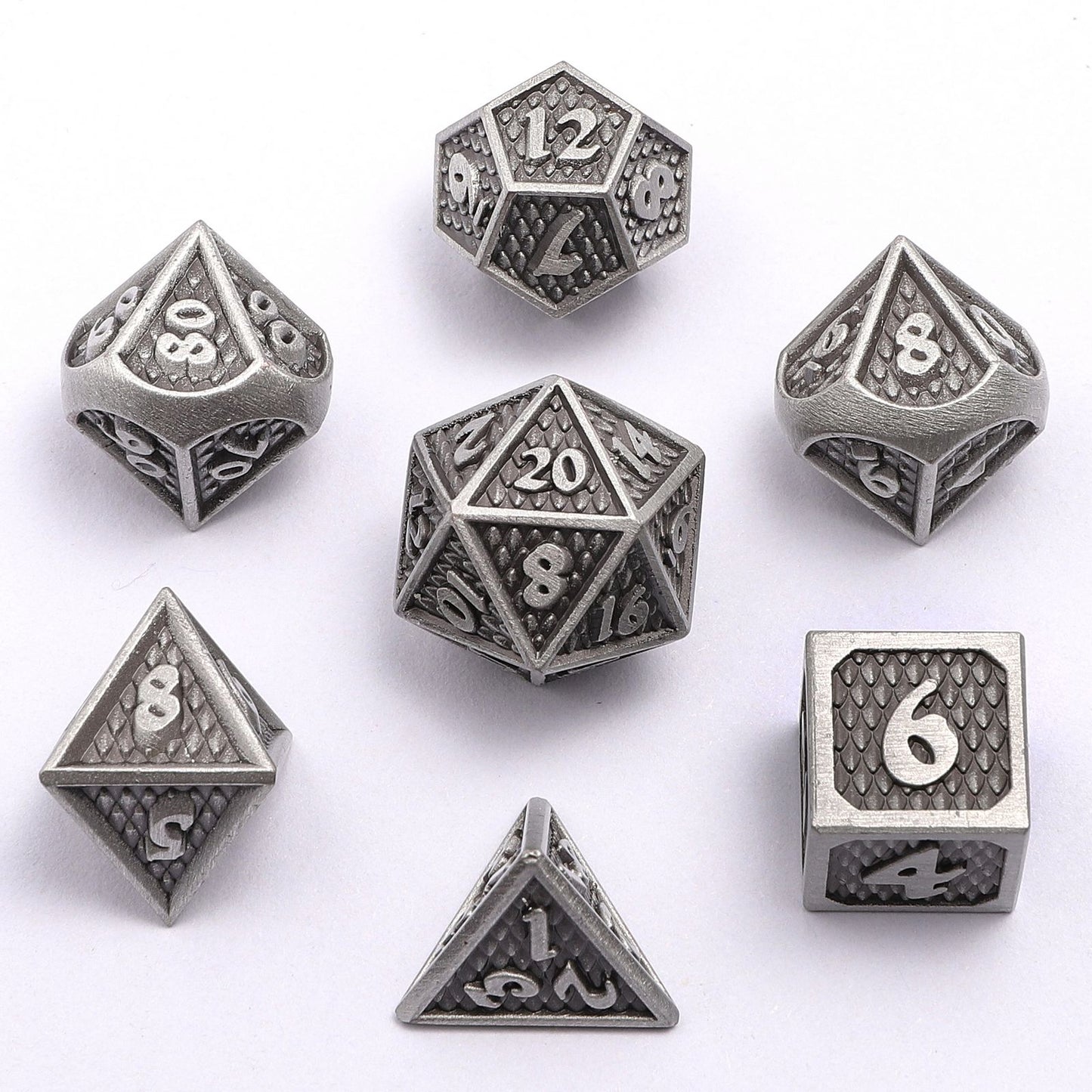 Mini Behemoth Metal Dice Set-Ancient Silver