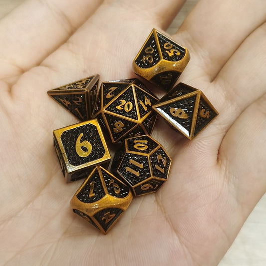 Mini Behemoth Metal Dice Set-Ancient Gold