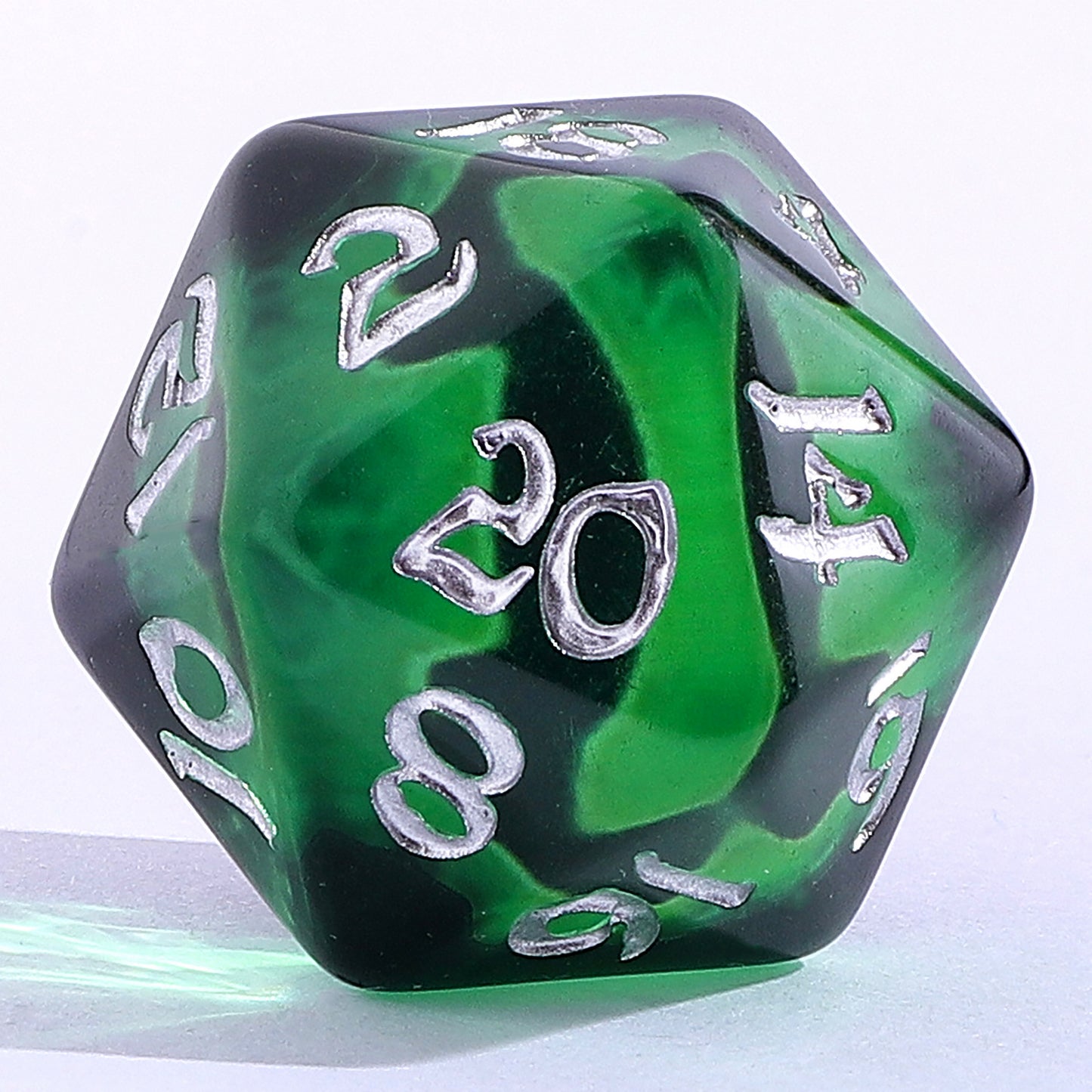 Wyrmforged Rollers Rounded Edge Resin Dragon's Eye Dice Set-Green