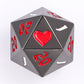 25mm Solid Metal Single D20 The Critical Dice -Gunmetal