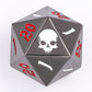 25mm Solid Metal Single D20 The Critical Dice -Gunmetal