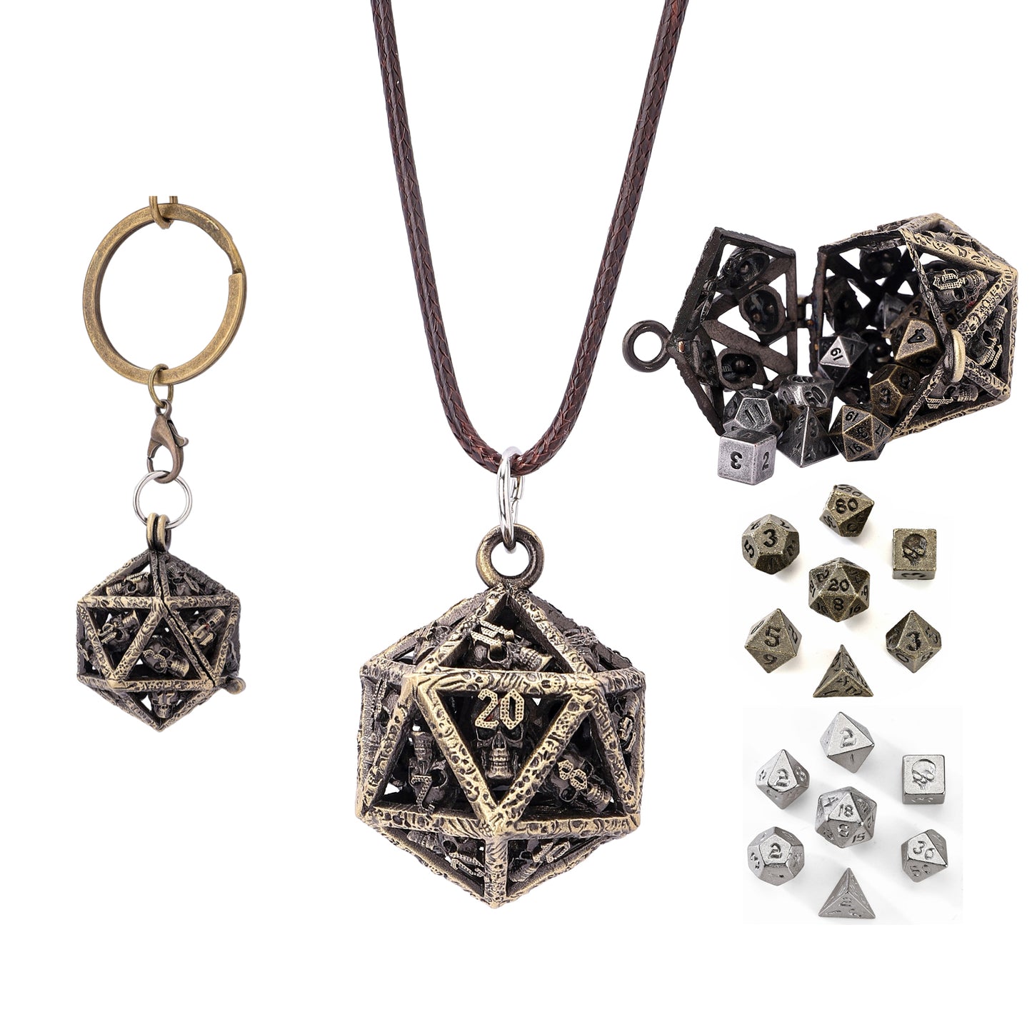 Grimskull's D20 Locket Gift Set-Ancient Gold
