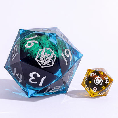 Sharp Edge Liquid Core 55mm Chonk D20-Titan's Eye w/LED Light