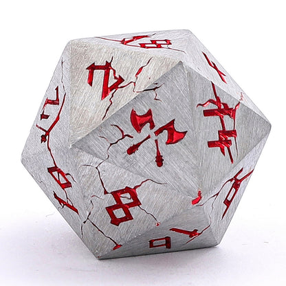 Barbarian Solid Metal Polyhedral Dice Set - Brushed Red