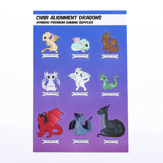 Chibi Alignment Dragons Sticker Set