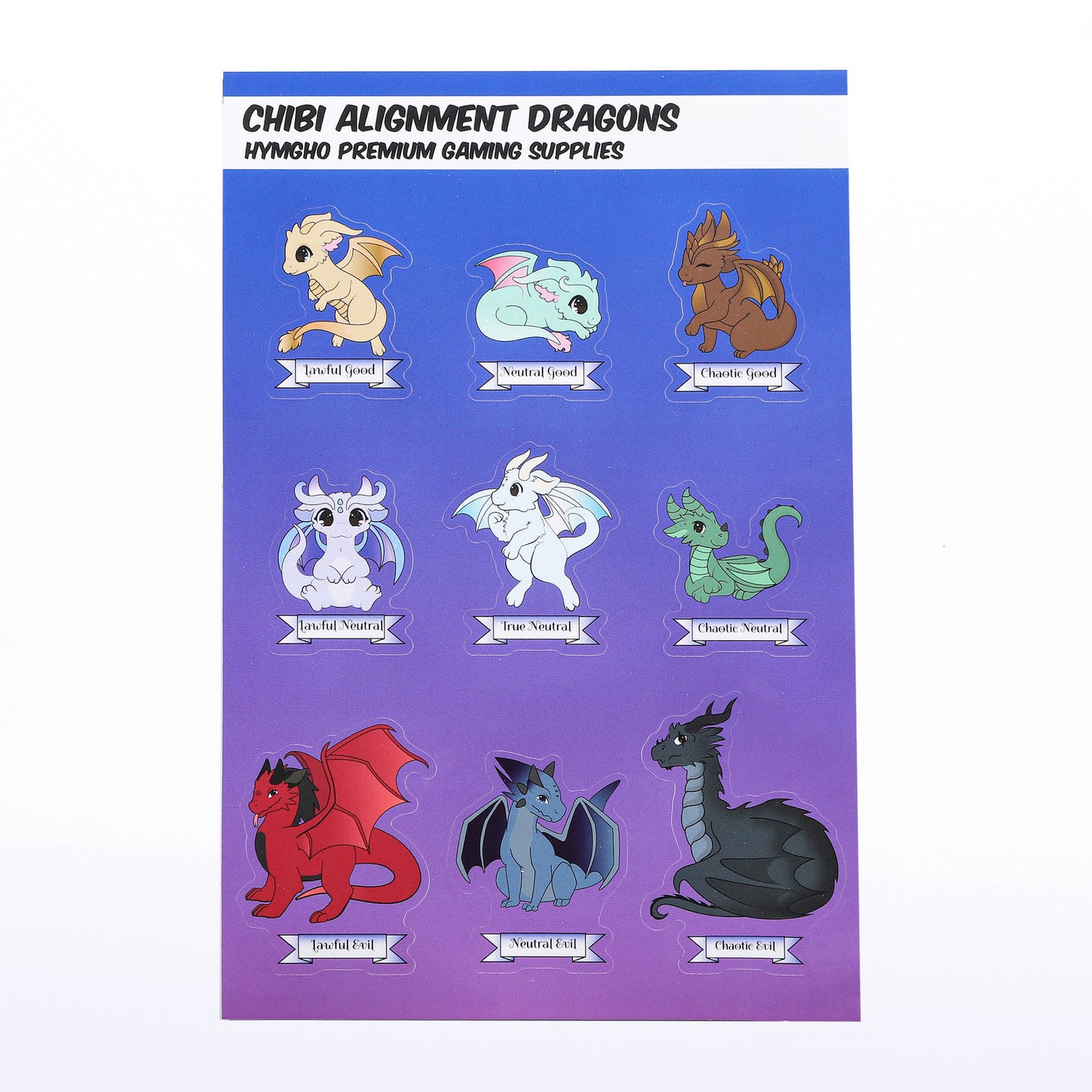 Chibi Alignment Dragons Sticker Set