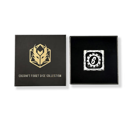 Mythic Size Cogcraft Fidget D6 Diesel - Black and Silver