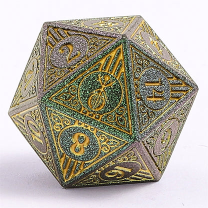 Bard Solid Metal RPG Dice Set - Glitter Green w/Gold