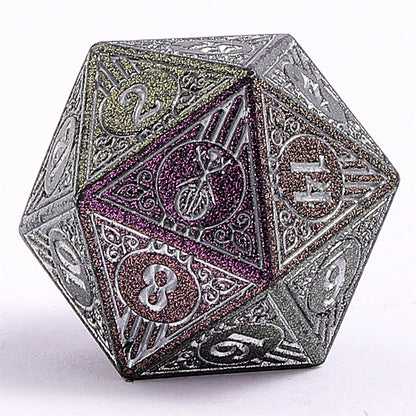 Bard Solid Metal RPG Dice Set - Glitter Purple w/Silver