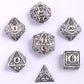 Bard Solid Metal RPG Dice Set - White w/Blood Splatter