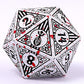 Bard Solid Metal RPG Dice Set - White w/Blood Splatter