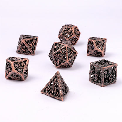 Lllithids Mind Cage Hollow Metal Dice Set - Ancient Copper