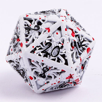 Lllithids Mind Cage Hollow Metal Dice Set - Blood Spatter