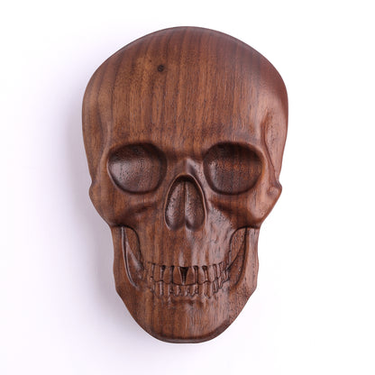 Black Walnut Premium Wooden Skull Gaming Accessory Case