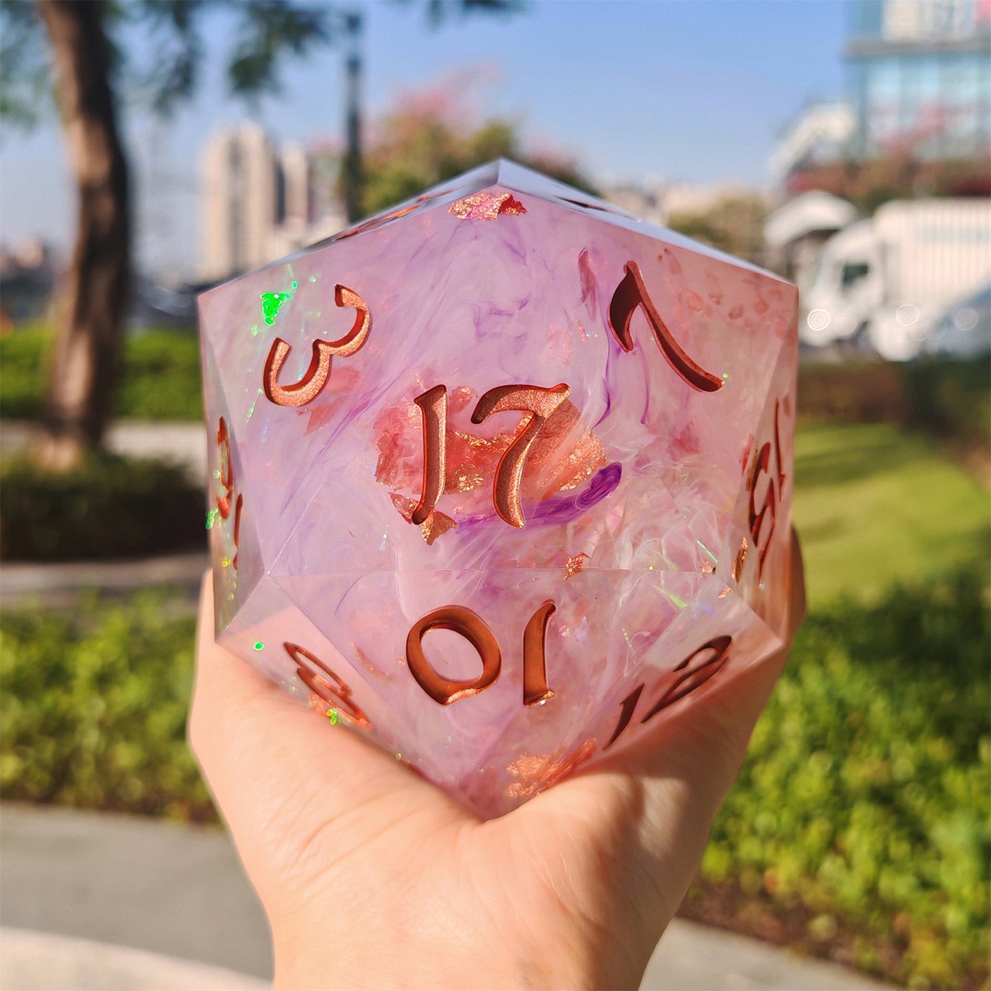 Captured Magic 100mm Chonk D20 - Arcane Amethyst