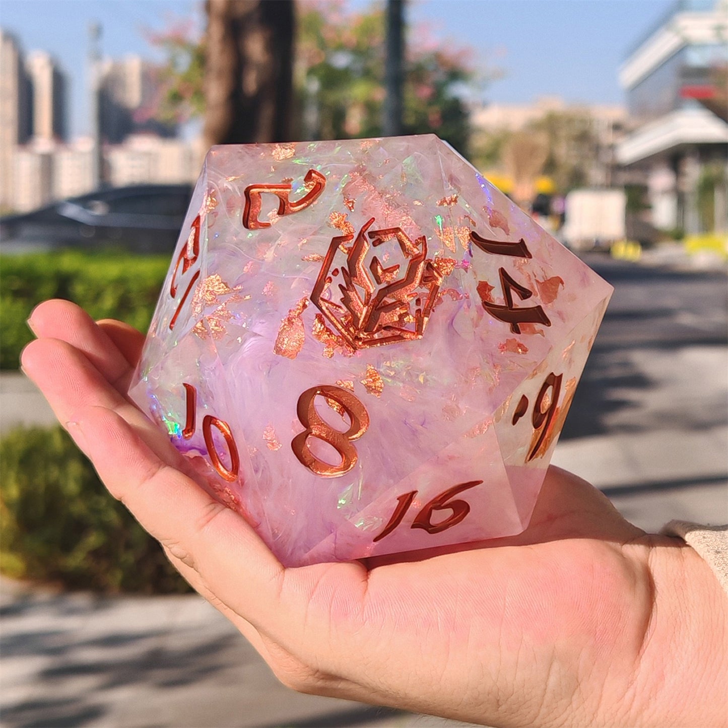 Captured Magic 100mm Chonk D20 - Arcane Amethyst