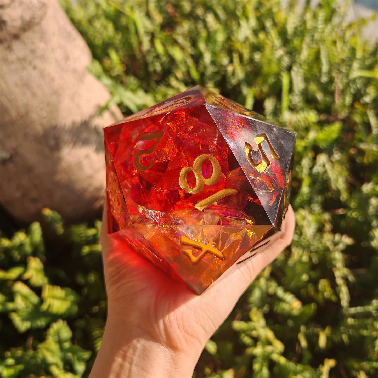 Captured Magic 100mm Chonk D20 - Blood Crystal