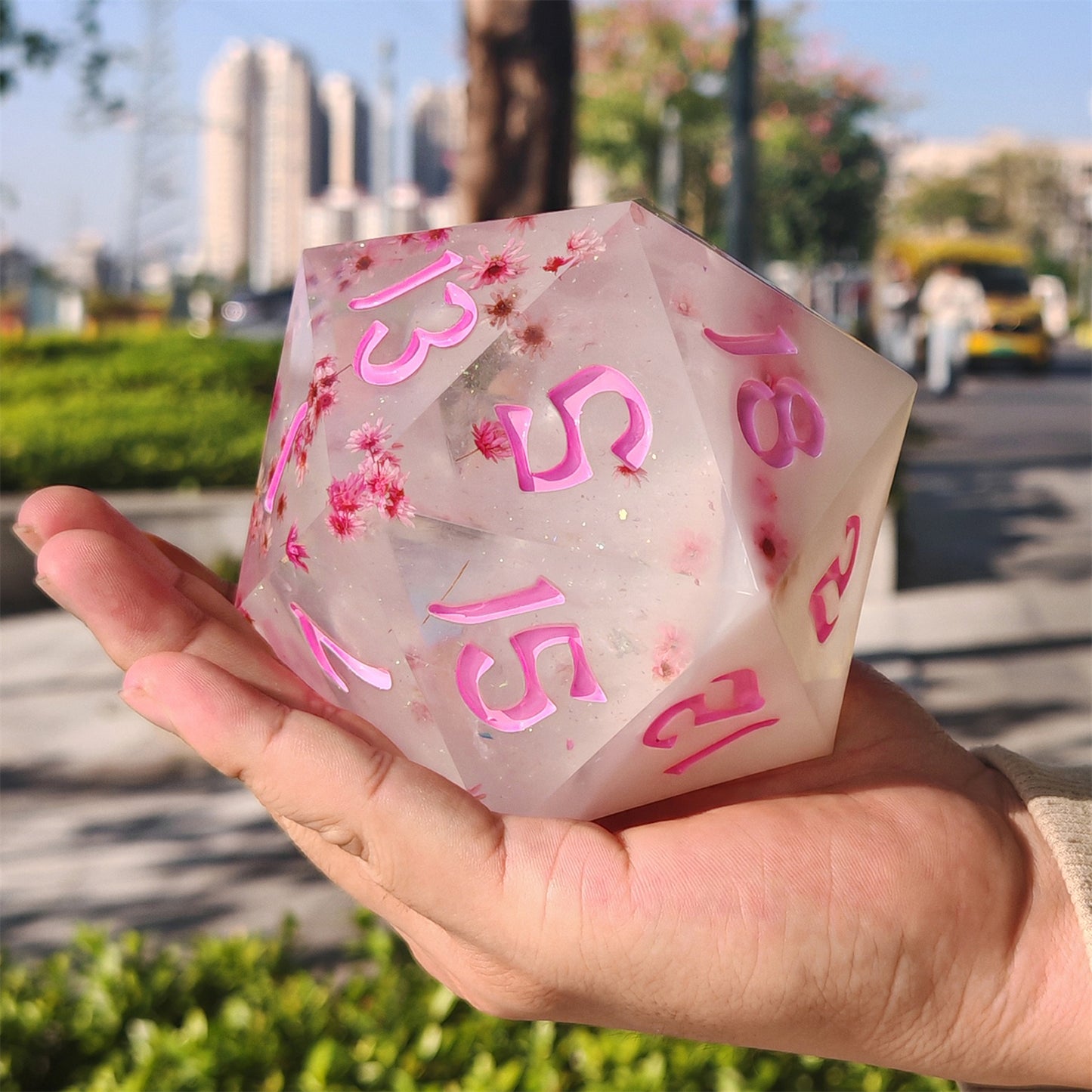 Captured Magic 100mm Chonk D20 - Sakura Cherry Blossom