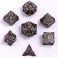 Fighter Solid Metal Polyhedral Dice Set - Ancient Silver w/Blood Splatters