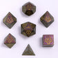 Druid Solid Metal RPG Dice Set - Glitter Purple w/Gold