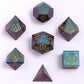 Druid Solid Metal RPG Dice Set - Glitter Blue w/Gold