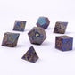 Druid Solid Metal RPG Dice Set - Glitter Blue w/Gold