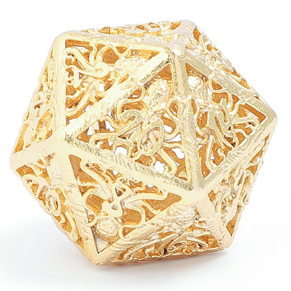 Lllithids Mind Cage Hollow Metal Dice Set - 24K Gold Plated