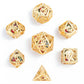 Hollow Dragon Dice Set filled with Gems - 24K Gold Plated
