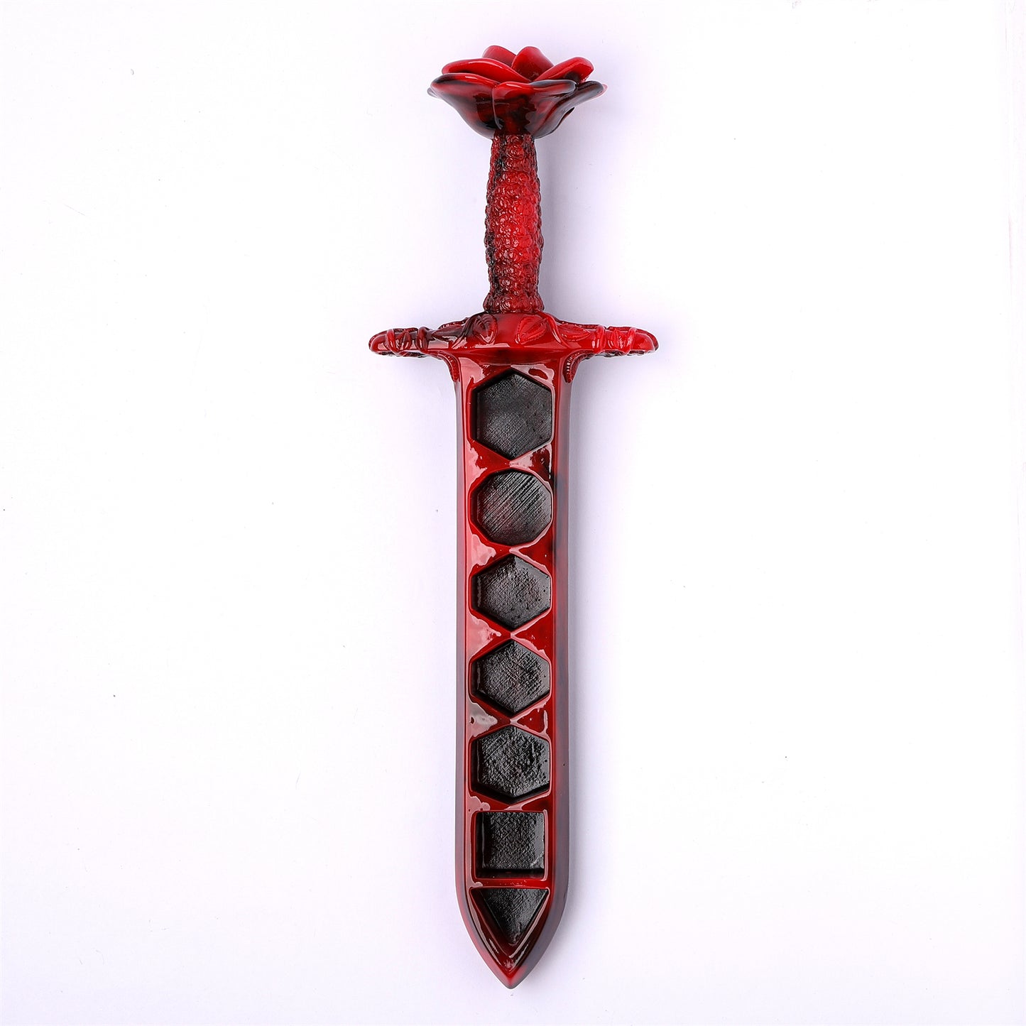 Rose Dagger Dice Case with sheath cover - Red