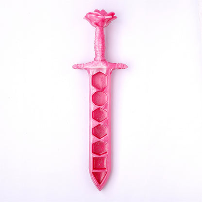 Rose Dagger Dice Case with sheath cover - Pink