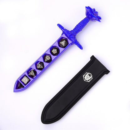 Rose Dagger Dice Case with sheath cover - Blue