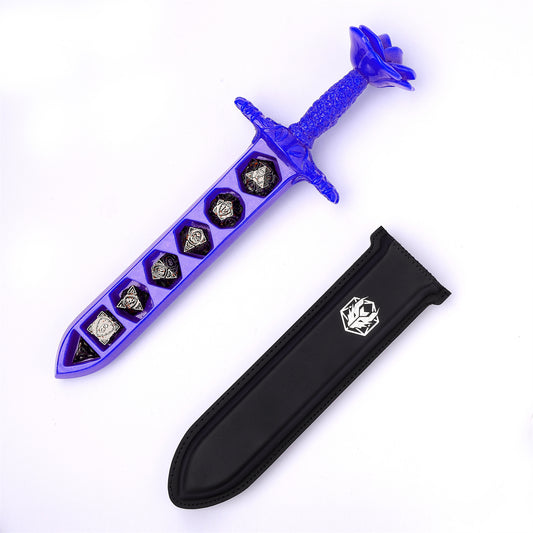 Rose Dagger Dice Case with sheath cover - Blue