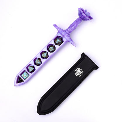 Rose Dagger Dice Case with sheath cover - Purple